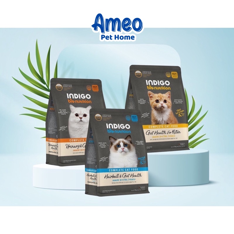 Hạt hữu cơ mèo INDIGO BIONUTRITION hairball, urinary, kitten - thức ăn mèo con INDIGO tiêu lông,tiết niệu,thận