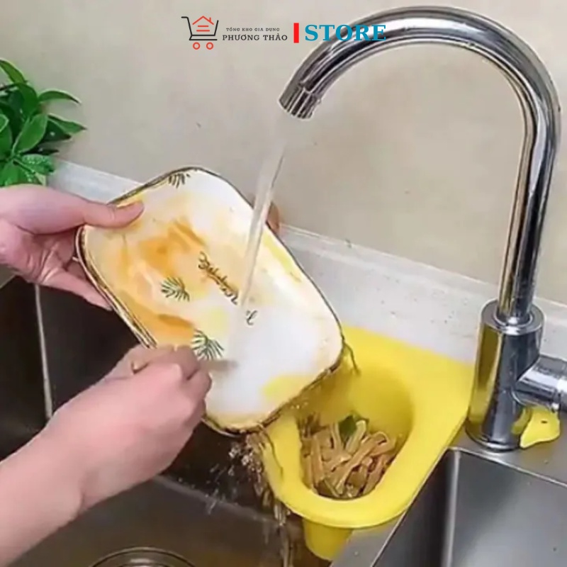 Rổ khay dụng cụ lọc rác gắn bồn rửa bát hình thiên nga rổ nhựa gắn bồn rửa đa năng khay lọc thức ăn thừa tiện dụng