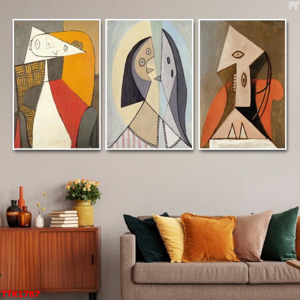 10 Mẫu Treo Tường Cô Gái Nghệ Thuật Tối Giản Boho Tone Vàng Trắng Cam Minimalist Trừu Tượng 2023 studio- Melyhome Decor