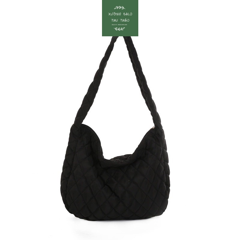 TÚI TOTE ĐEO CHÉO VAI CHẦN BÔNG UNISEX ULZZANG HÀN QUỐC - TÚI PHAO CHẦN BÔNG