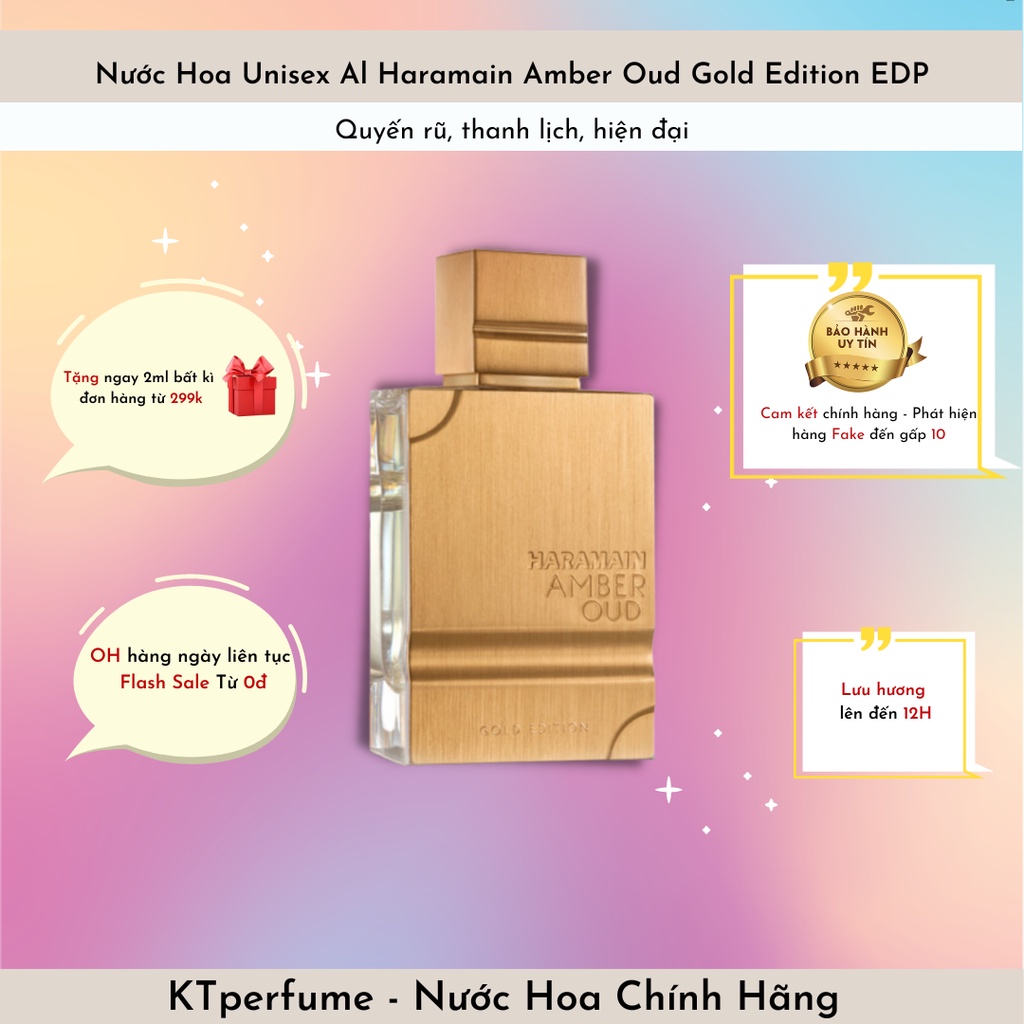 Nước Hoa Unisex Al Haramain Amber Oud Gold Edition EDP Cam Kết Chính Hãng