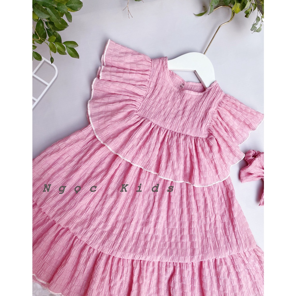 Váy xòe công chúa cho bé gái,Váy bé gái babydoll chất liệu xốp tơ cao cấp cho bé size 7-20kg