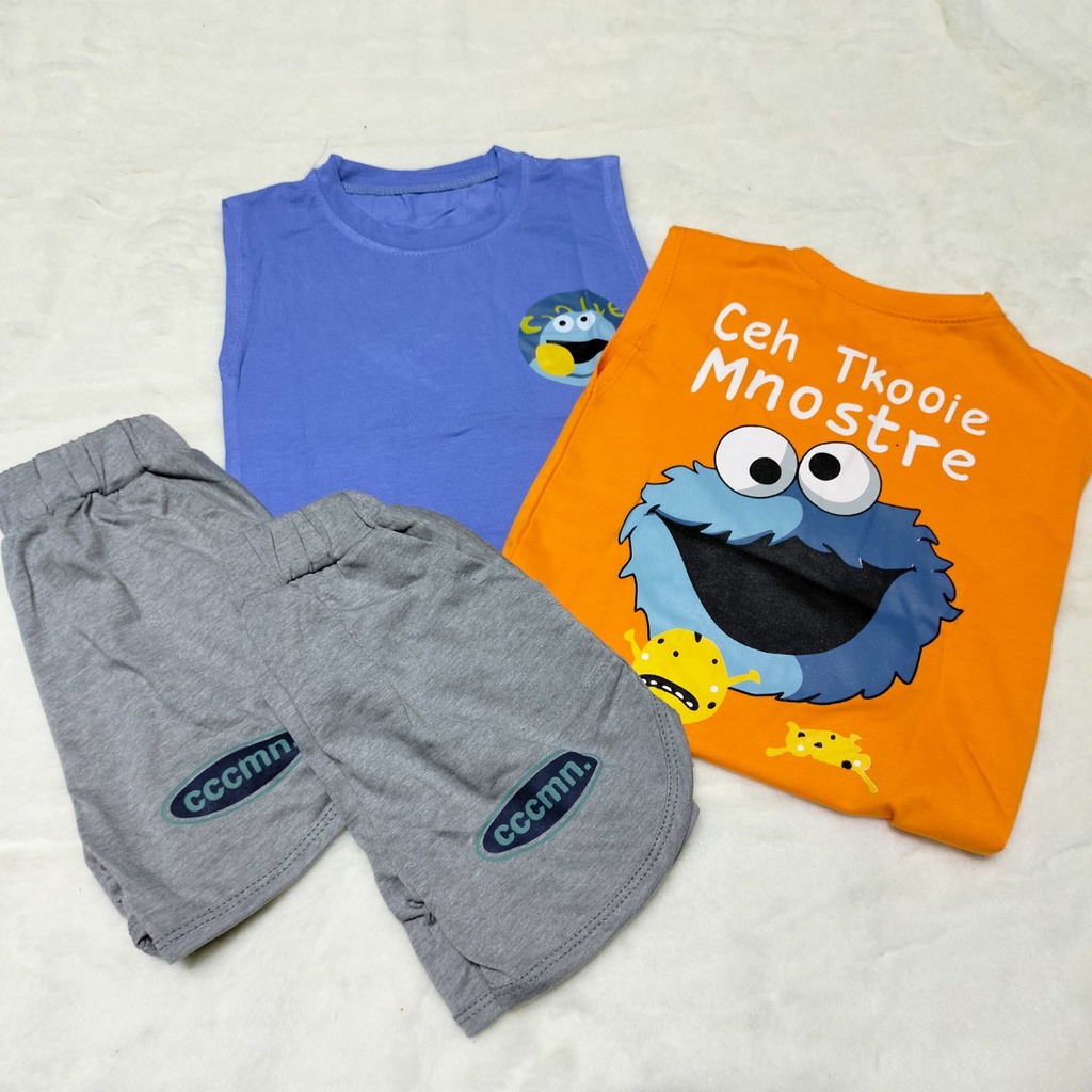 Đồ Bộ Hè Bé Trai, Bộ Sát Nách MNOSTRE Cotton cao Cấp Cho Bé Từ 7-18kg MINKY BABY