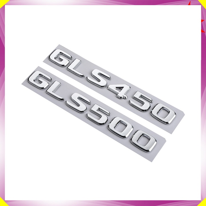 Decal tem chữ GLS450 và GLS500 dán đuôi xe ô tô Mercedes (HÀNG LOẠI 1)