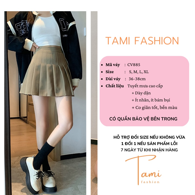 Chân Váy Tennis Xếp Ly BIG SIZE Lưng Cao Dáng A Có Lót Trong Co Dãn, Chân Váy Ngắn Nữ Bassic CV219