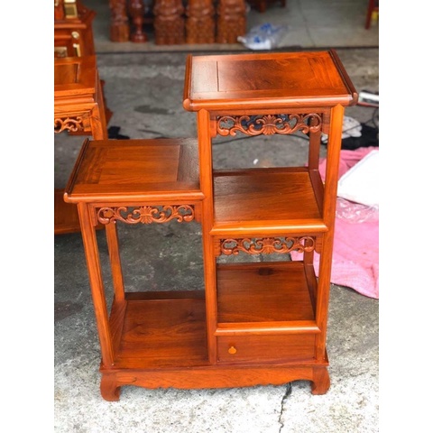 Kệ kê đồ - Nhị sơn thùng gỗ hương đá
