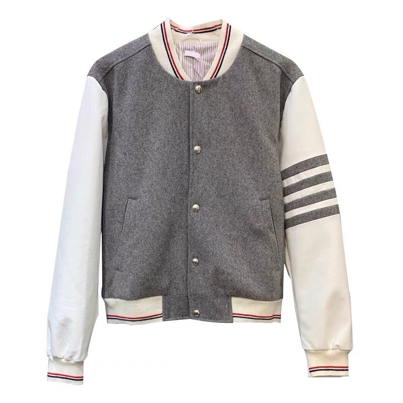 Áo khoác NỈ nam màu xám phối màu trắng chất vải nỉ, Áo gió nỉ cổ tròn gài nút thoáng mát UNISEX SoLo Shop sm