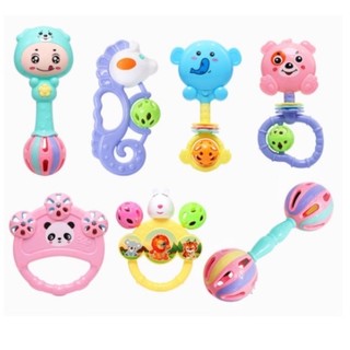 Đồ chơi lục lạc 7 món hình còn vật nhiều màu sắc cho bé