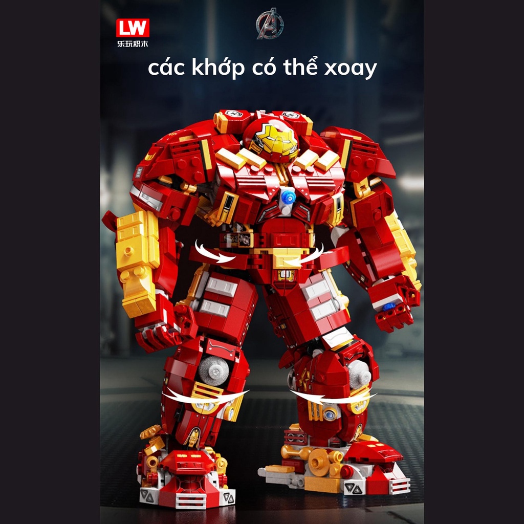 Đồ chơi lắp ráp robot iron man hulkbuster cỡ lớn, đồ chơi lắp ghép mô hình thông minh cho trẻ em BOBIKIDS LG03