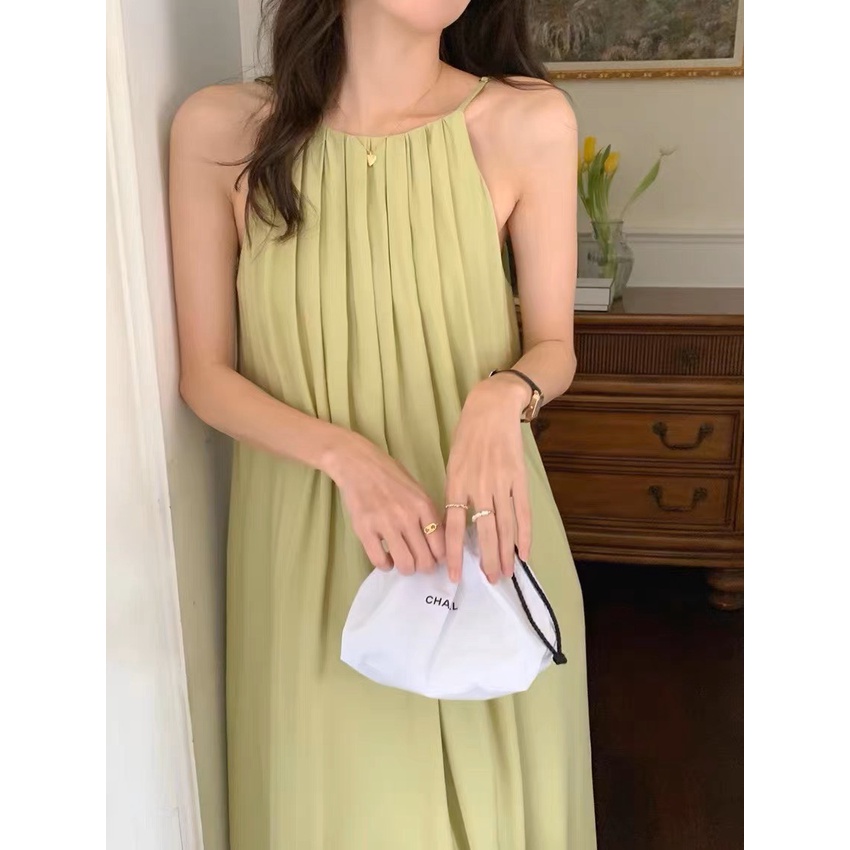 Đầm Hai Dây Maxi Cổ Yếm Dáng Dài Đi Biển Siêu Xinh - Hannie Store