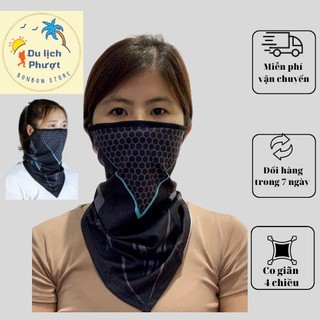 Khăn đa năng tam giác, chống nắng, khăn  Phượt, bịt măt đi phượt nhiều màu thun lạnh co giãn