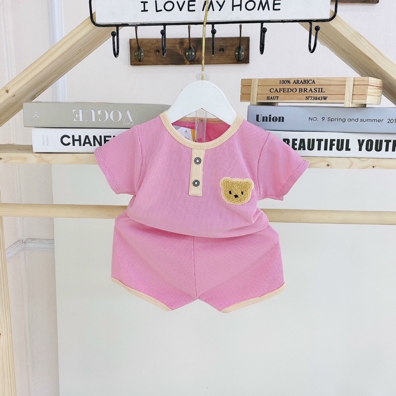 Bộ tăm thêu gấu nổi cho bé trai, bé gái, tăm lạnh siêu mát, ảnh thật shop chụp