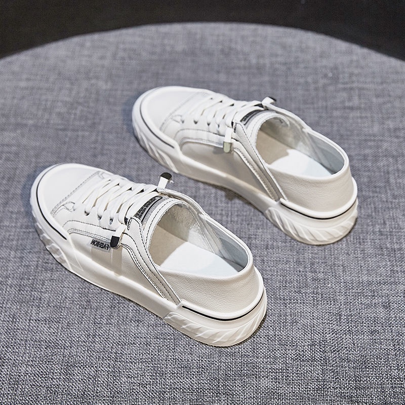 Giày Thể Thao Đế Bằng Màu Trắng Thời Trang Xuân Thu Hàng Mới 2023 Dành Cho Bạn Nữ