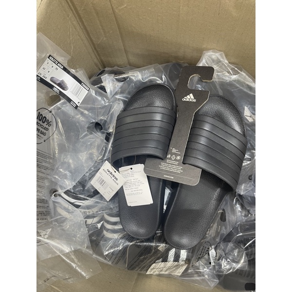 Dép đúc Adidas Aqua sọc đen