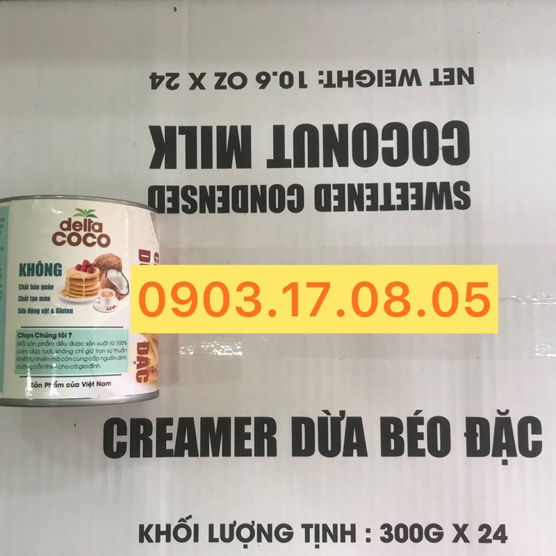 Creamer dừa béo đặc (vị béo sữa dừa)-date 7/2024-lon300gr(thùng liên hệ)