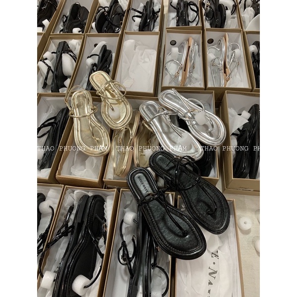 Sandal dây mảnh bóng cao cấp