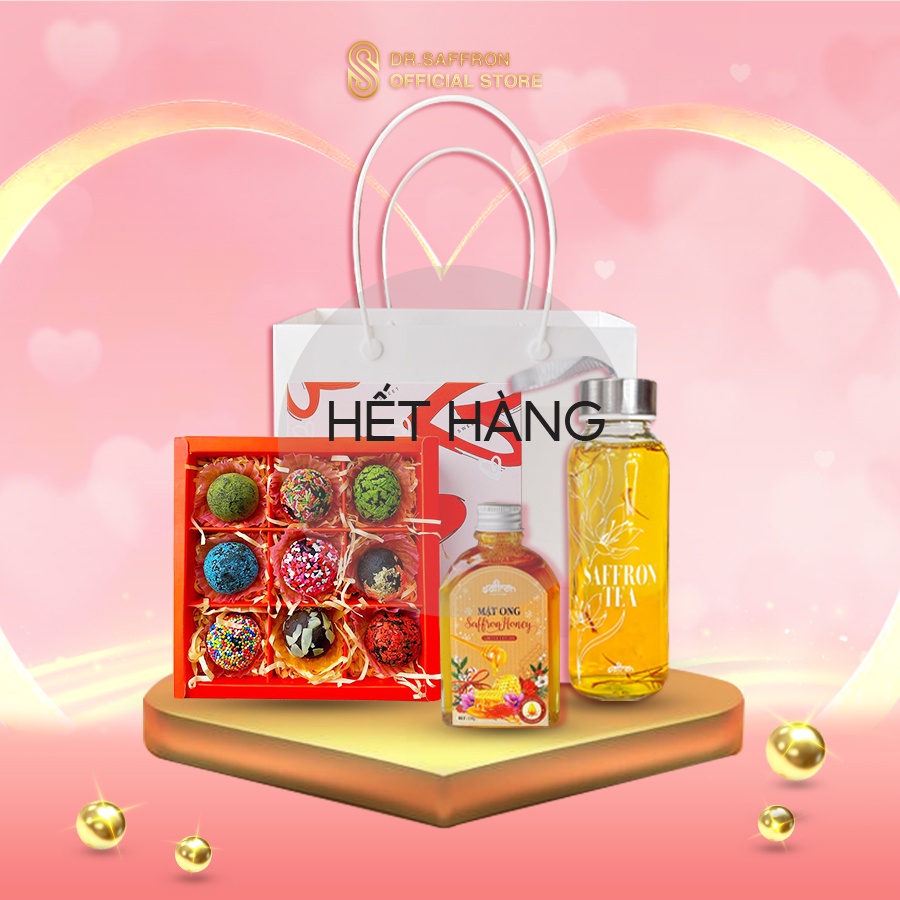 Set quà mật ong ngâm Saffron tặng túi + hoa thuộc thương hiệu Saffron Việt Nam