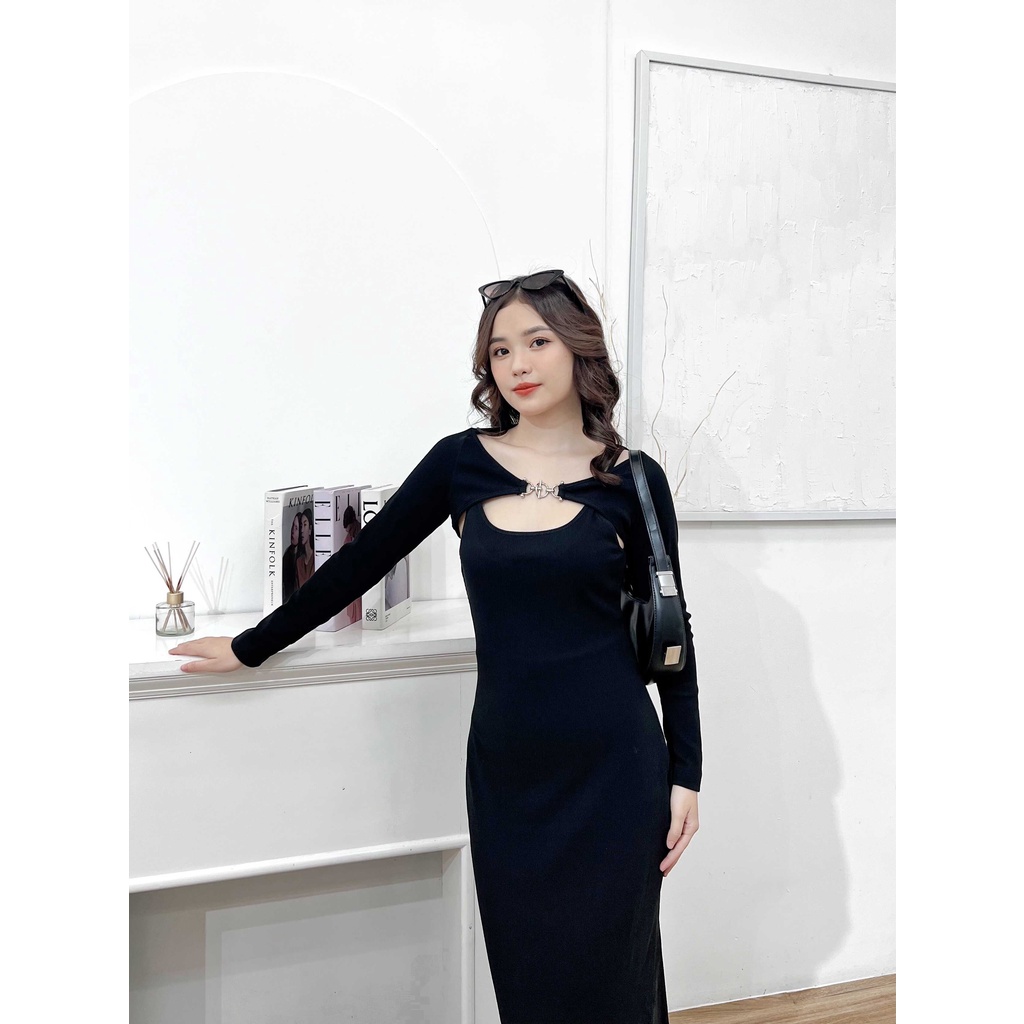 Set đầm thiết kế hai dây kèm áo cardigan DENA DRESS - GOÛT DE JUN