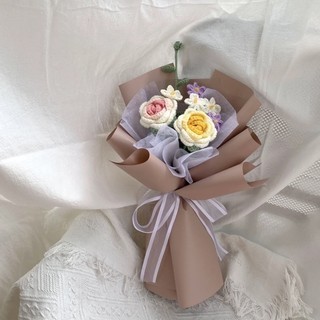 Bó Hoa Hồng len móc thủ công nhiều màu dễ thương- Handmade by Mocc
