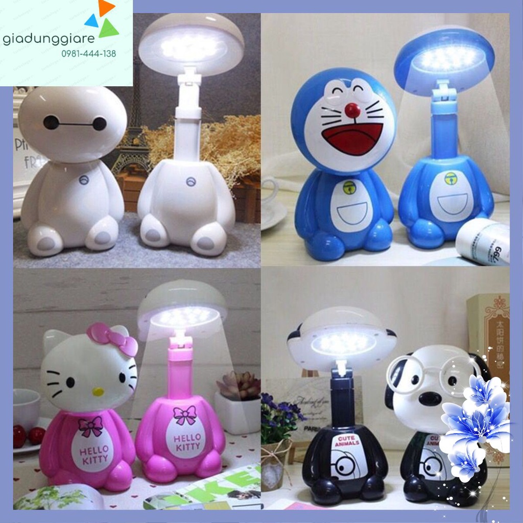 Đèn Học Led sạc điện hình thú đoremon, hero, kitty siêu ngộ nghĩnh, chống cận, chống lóa