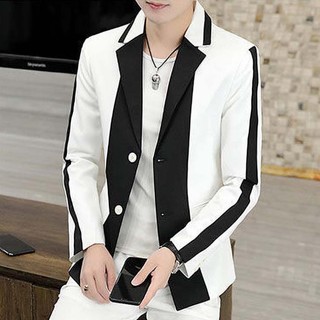 Áo vest nam phối 2 màu trắng đen cực chất phong cách Hàn Quốc H56