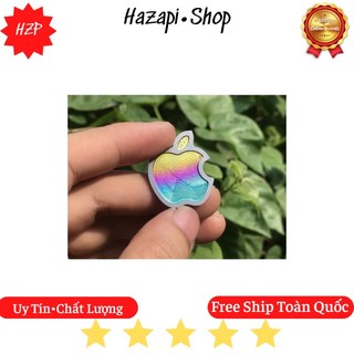 Logo táo iphone táo cắn dở titan sẵn keo trang trí xe cực đẹp