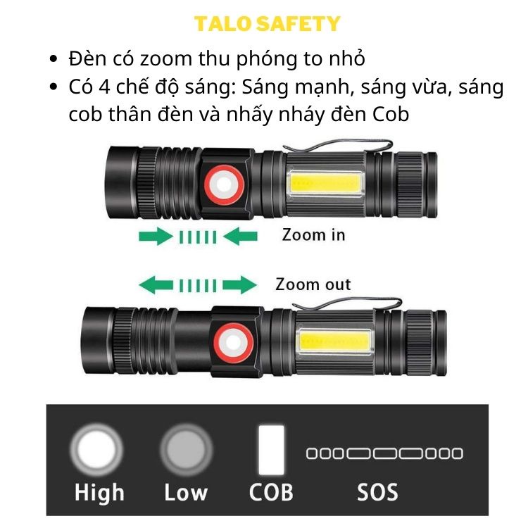 Đèn pin mini cầm tay siêu sáng hợp kim nhôm led T6 MÃ 23