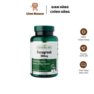 Viên uống lợi sữa cỏ cà ri Fenugreek Natures Aid 500mg cho mẹ