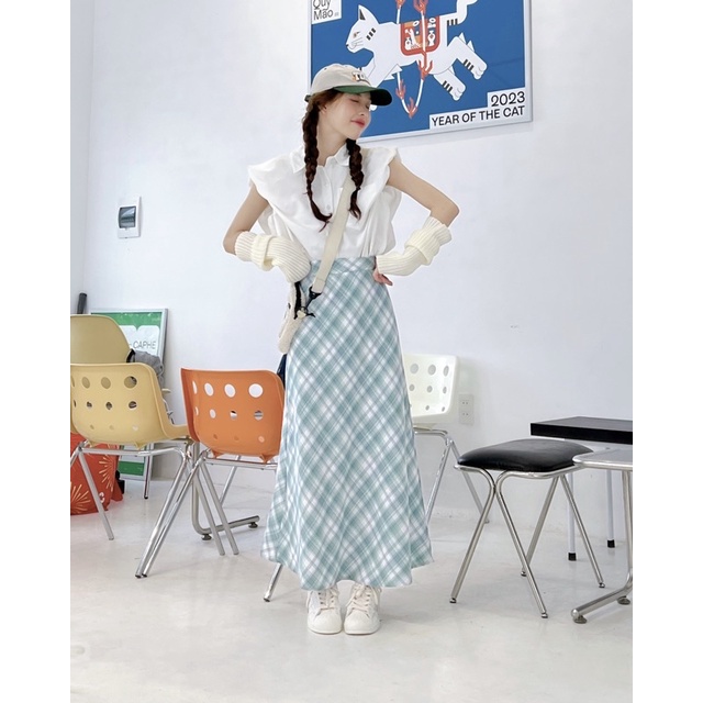 Ruly.studio - Chân váy caro form dài 2 lớp