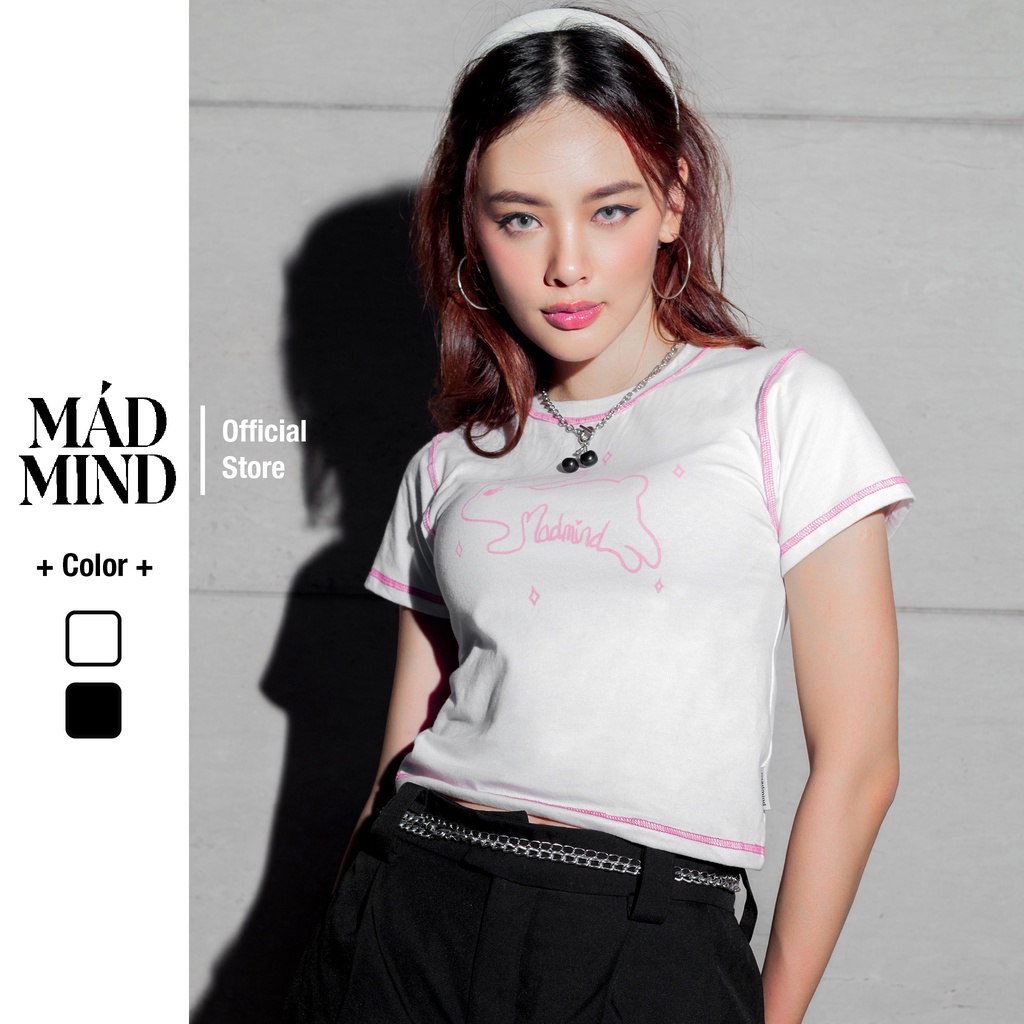 MADMIND | Form Baby | Bunny - Áo Thun Viền Lai 100% Premium Cotton Màu Đen / Trắng