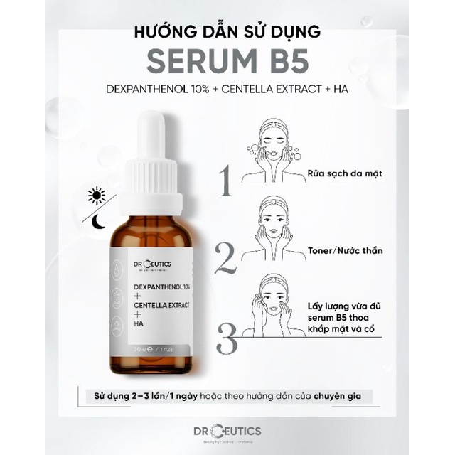 Serum B5 DrCeutics Cấp Ẩm Và Phục Hồi Da Dexpanthenol 10% + Centella Extract + HA 10ml