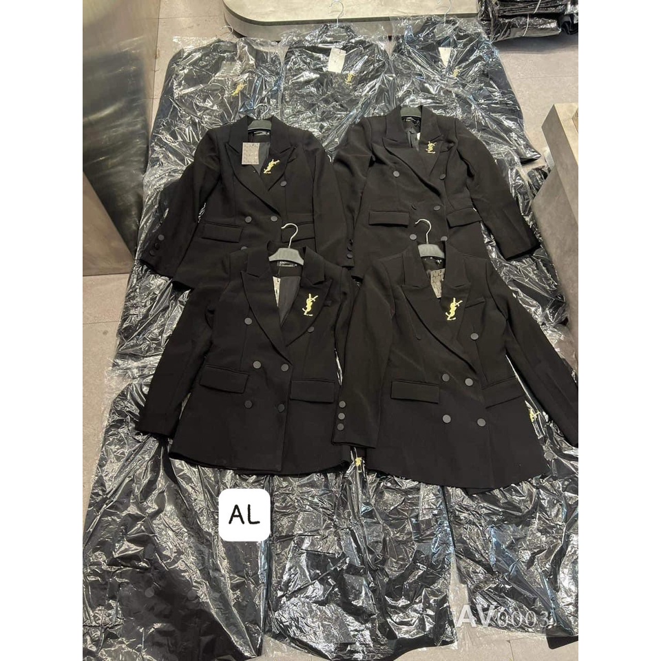 Áo khoác vest blazer nữ huy hiệu kèm tag cài dài tay dáng công sở 2 lớp cao cấp Hàn Quốc | BigBuy360 - bigbuy360.vn