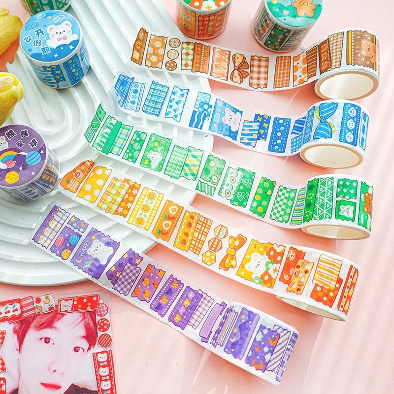 Sticker trang trí thành cuộn washi tape trang trí sổ rất đẹp