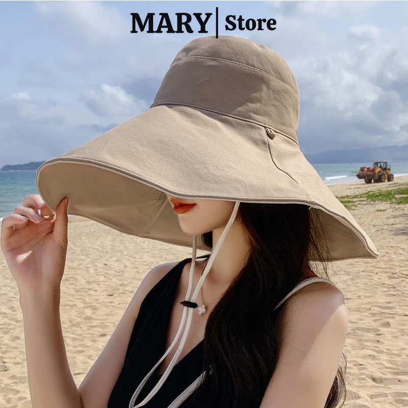 Mũ vành rộng chống nắng MARY nón rộng vành tai bèo chống tia uv thời trang du lịch mùa hè