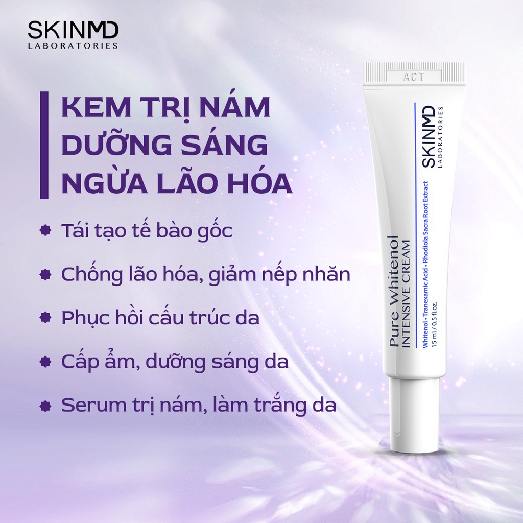 Bộ đôi chăm sóc làn da mỏng yếu và tái tạo tế bào gốc Bihaku Collagen 30v và Skinmd Cream Pure Intensive 15ml