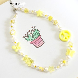 Vòng cổ choker hạt trai hologram charm dễ thương - Dây chuyền nữ handmade