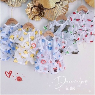 Bộ Cotton Giấy Cộc Tay Cho Bé Trai/Bé Gái túi zip Lee Kids