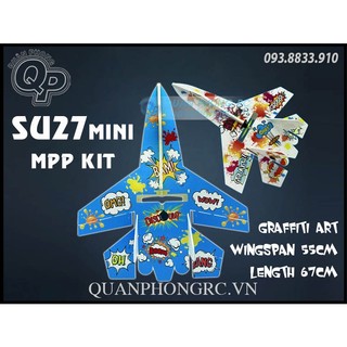 Kit máy bay su 27 mini mpp dẻo bao đập sơn graffiti sải 55cm