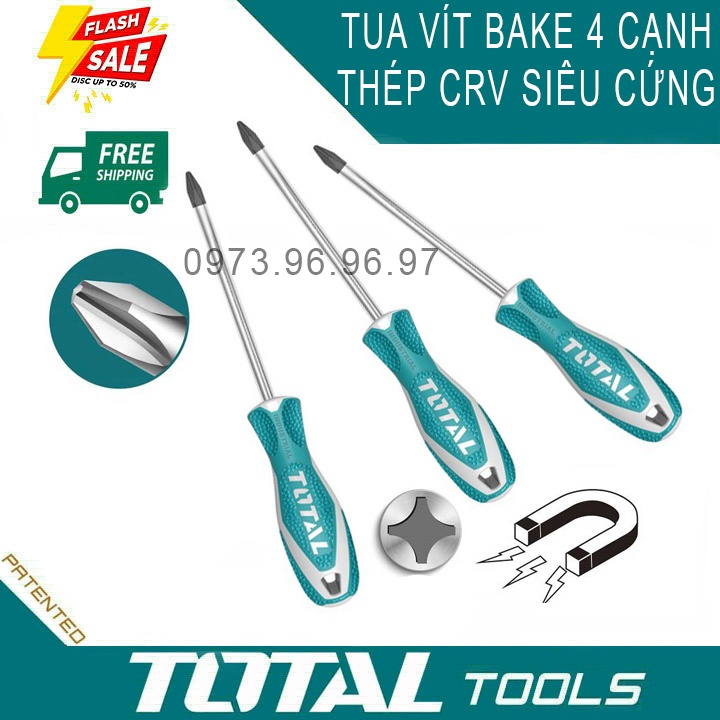 Tua vít bake 5x100 Tay cầm cao su chống giật - Thép CRV cứng ít hoen gãy tua vít - Nam châm từ tính THT2446 cao cấp