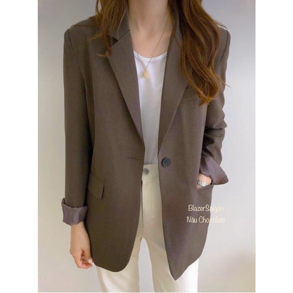 Blazer Nữ Áo Khoác Nữ Blazer 2 Nút Dáng Rộng Blazer Hàn Quốc - Hàng Phom Chuẩn Đẹp Thoáng Mịn - BLA22053