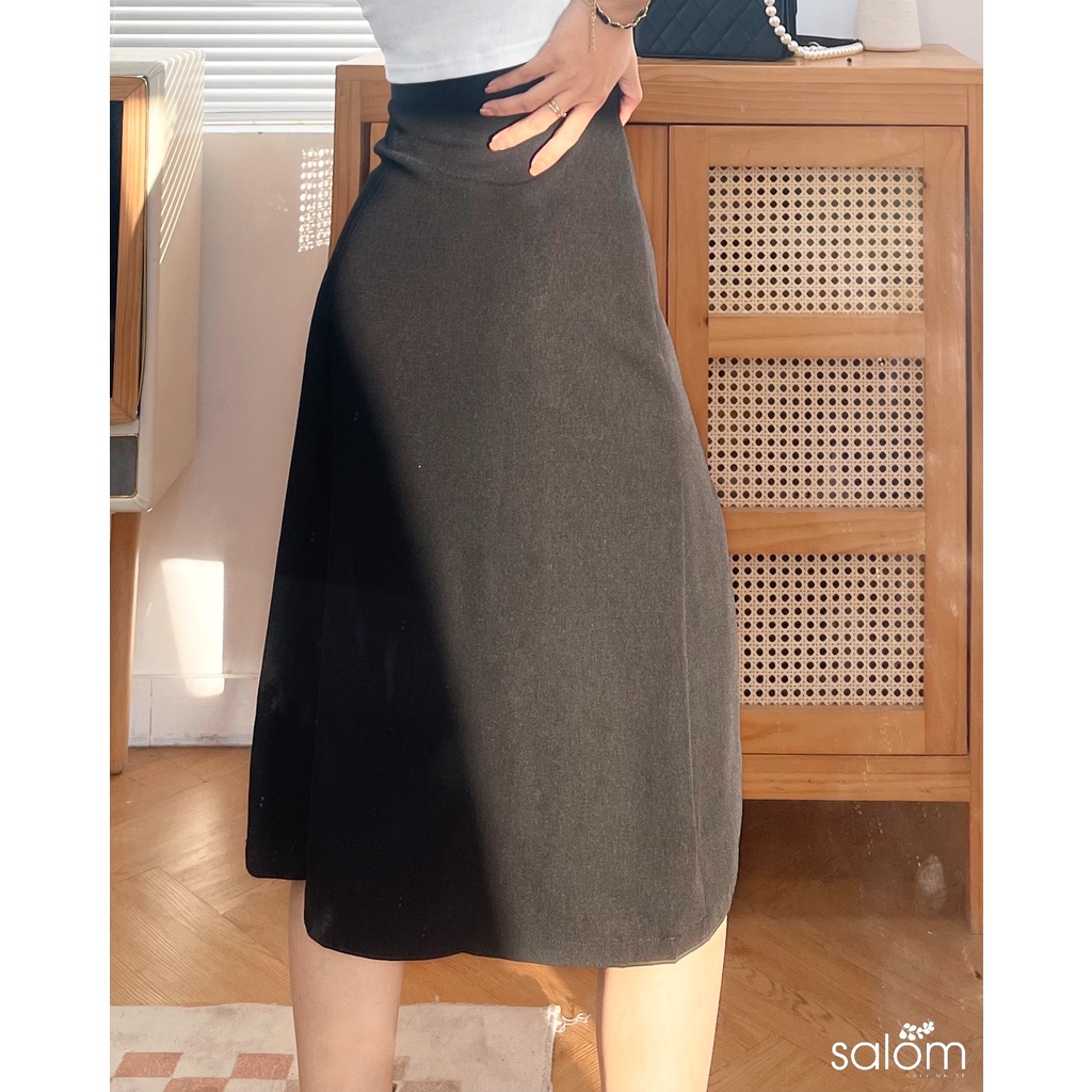 Chân váy khoá kéo xẻ tà trendy SALOM Shp018