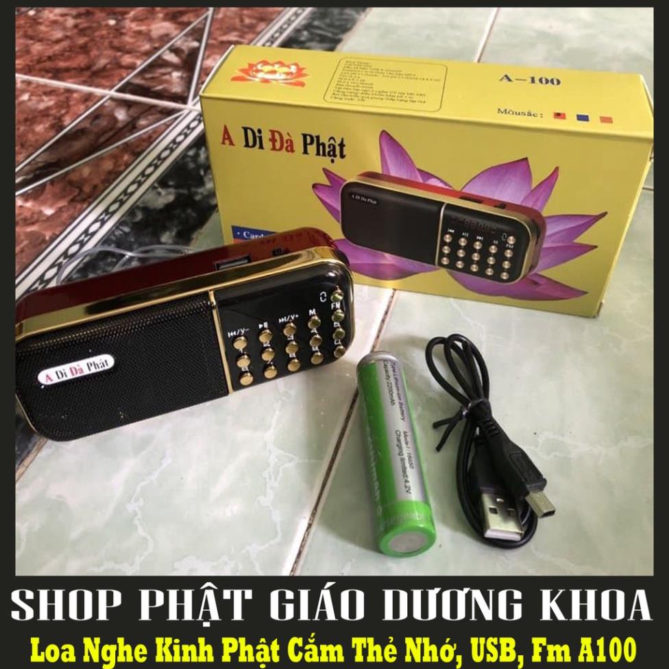 Tặng cốc, Loa Nghe Kinh Phật Cắm Thẻ Nhớ, USB, Fm, A DI ĐÀ PHẬT A100 - Loa cắm thẻ usb a di đà phật A100