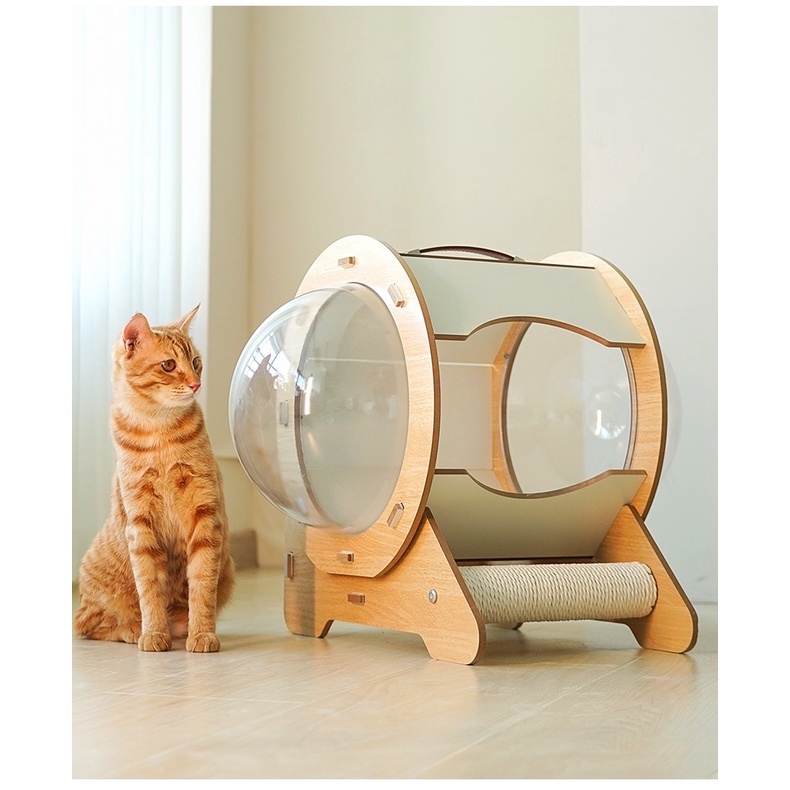 Nhà gỗ Phi hành gia đa năng kiêm cào móng cho mèo, catree - 4pets official