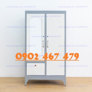 Tủ sắt đựng quần áo cao 1m6 ngang 90cm sâu 45cm màu xanh biển_freeship