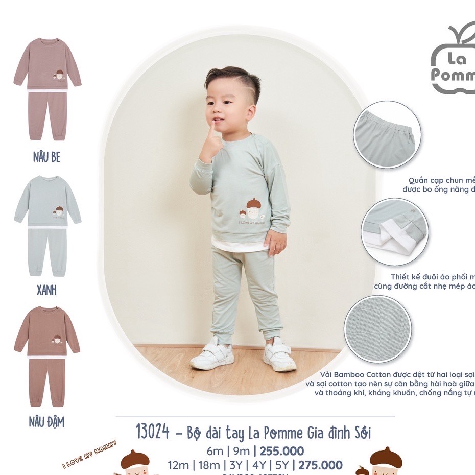 Bộ Quần Áo Dài Tay Hình Gia Đình Sồi Vải Bamboo Cotton Cho Bé