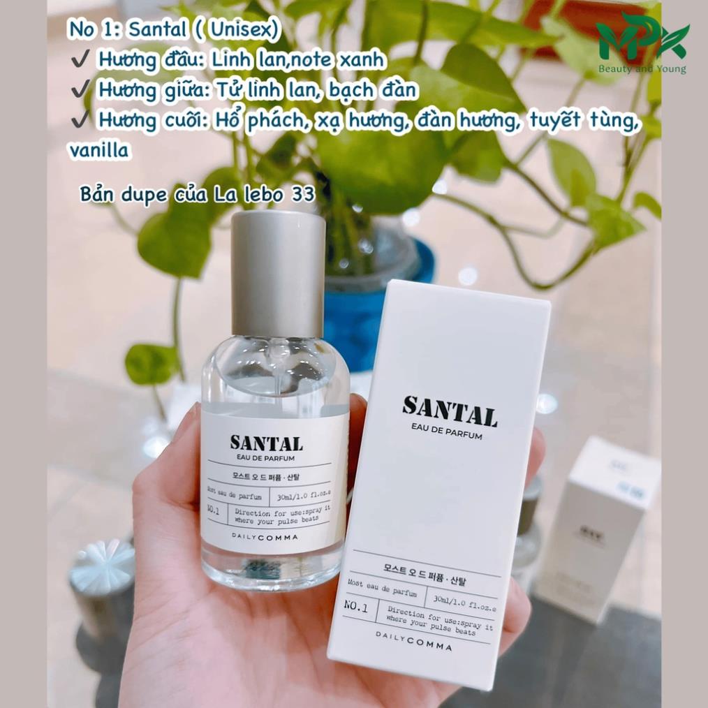 Nước hoa Santal Eau De Parfum DailyComma 30ml - Hàng nội địa Hàn Quốc - MPX