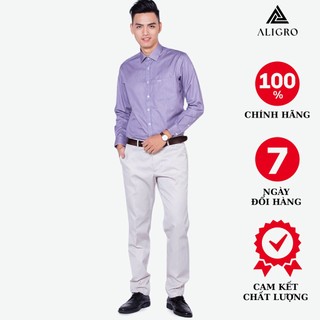 Quần kaki nam ALIGRO chất liệu kaki mềm mịn cao cấp dáng slimfit Màu Trắng Ngà ALGK023