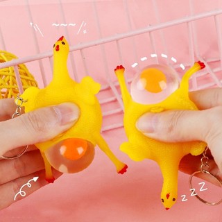 Móc chìa khoá gà đẻ trứng 6x9cm Silicon_Loại đẹp