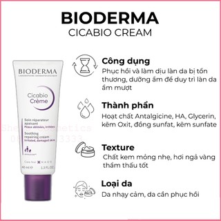 Kem dưỡng phục hồi da BIO Cicabio (Bill ảnh phải)