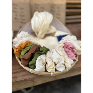 Dây buộc tóc, cột tóc lụa tơ tằm CỔ CHẤT SILK bản to 100% thiên nhiên cao cấp ngăn ngừa xơ rối tóc 14 màu